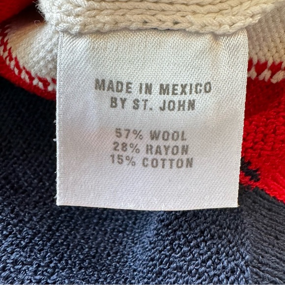 St. John Sport Wool Zip Sweater Jacket Navy Petite - Picture 5 of 10